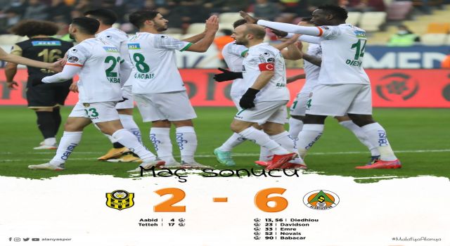 Alanyaspor deplasmanda 6 gol attı