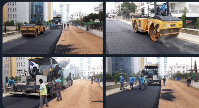 SICAK ASFALT ÇALIŞMASI MAHMUTLAR MAHALLESİ’NDE DEVAM EDİYOR