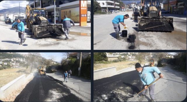 ALANYA BELEDİYESİ’NDEN BOZULAN YOLLARA SICAK ASFALT