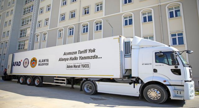 ALANYA’YA GELEN DEPREMZEDELER İÇİN YARDIM TIRI OLUŞTURULDU