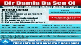 Türk Eğitim Sen’den anlamlı kampanya;Bir damlada sen ol