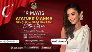 ALANYA’DA 19 MAYIS COŞKUSU ÖYKÜ GÜRMAN KONSERİ İLE YAŞANACAK