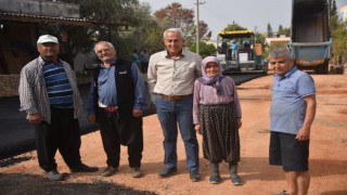 DİMÇAYI YOLU SICAK ASFALTLA KONFORLU HALE GELİYOR